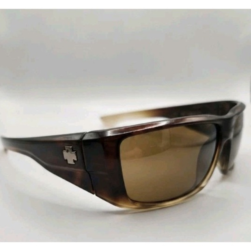 Spy Optic Sunglasses Men Wrap Around Brown Tortoise Fade Frame Bronze Lense New